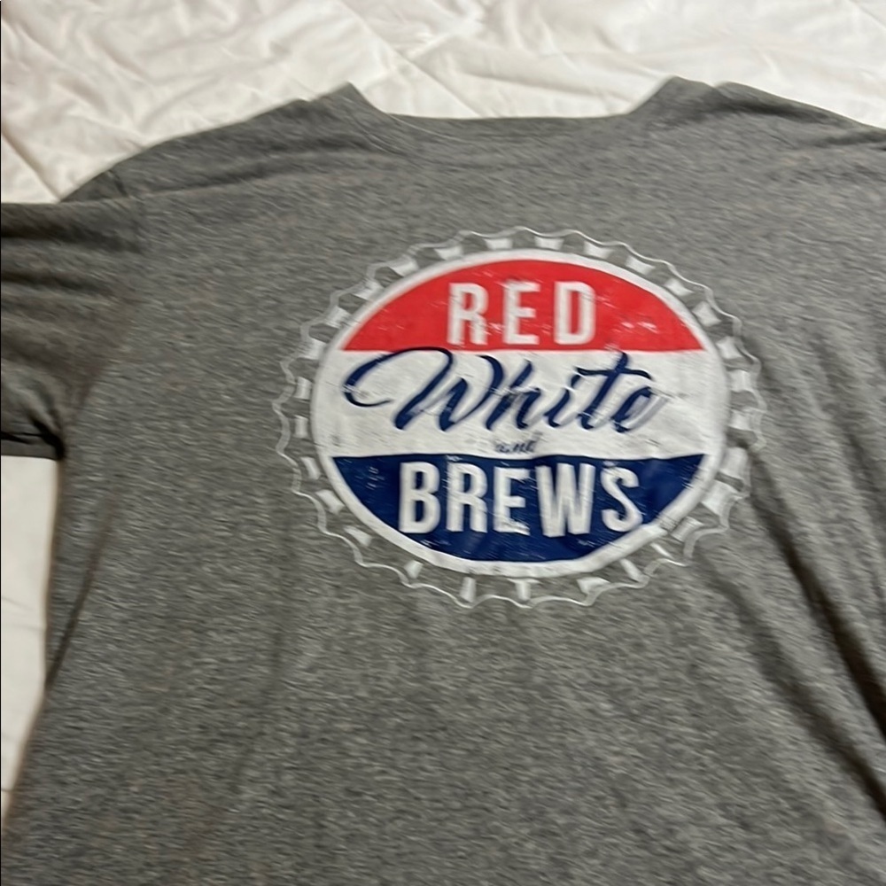 Crazy Dog T-Shirts Gray Red Vintage Bottle Cap Tee